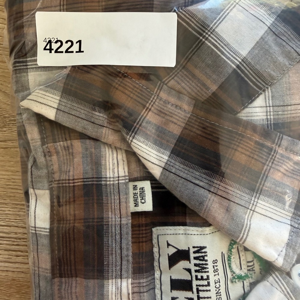 Ely Cattleman Western Shirt Men 2XL Brown Plaid Pearl Snap Classic Embroidery - Picture 8 of 8
